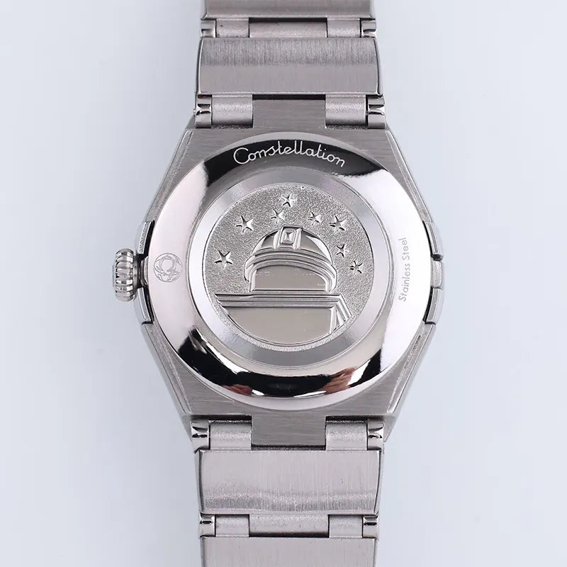 Omega Pink Dial Diamond Watch - Hình 2