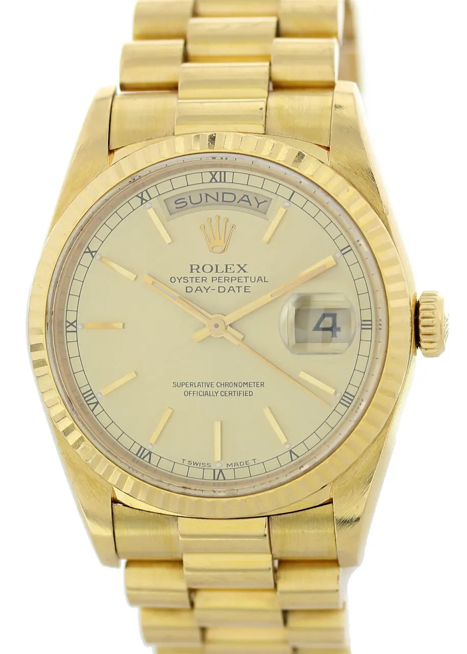 18k Rolex Day-Date Champagne Dial - Hình 2